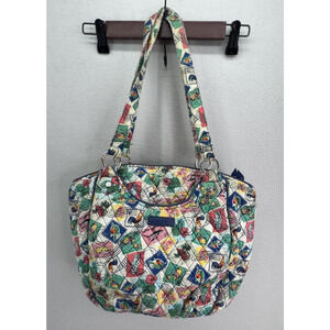 Vera Bradley Cuban Stamps Double Handle Shoulder Bag